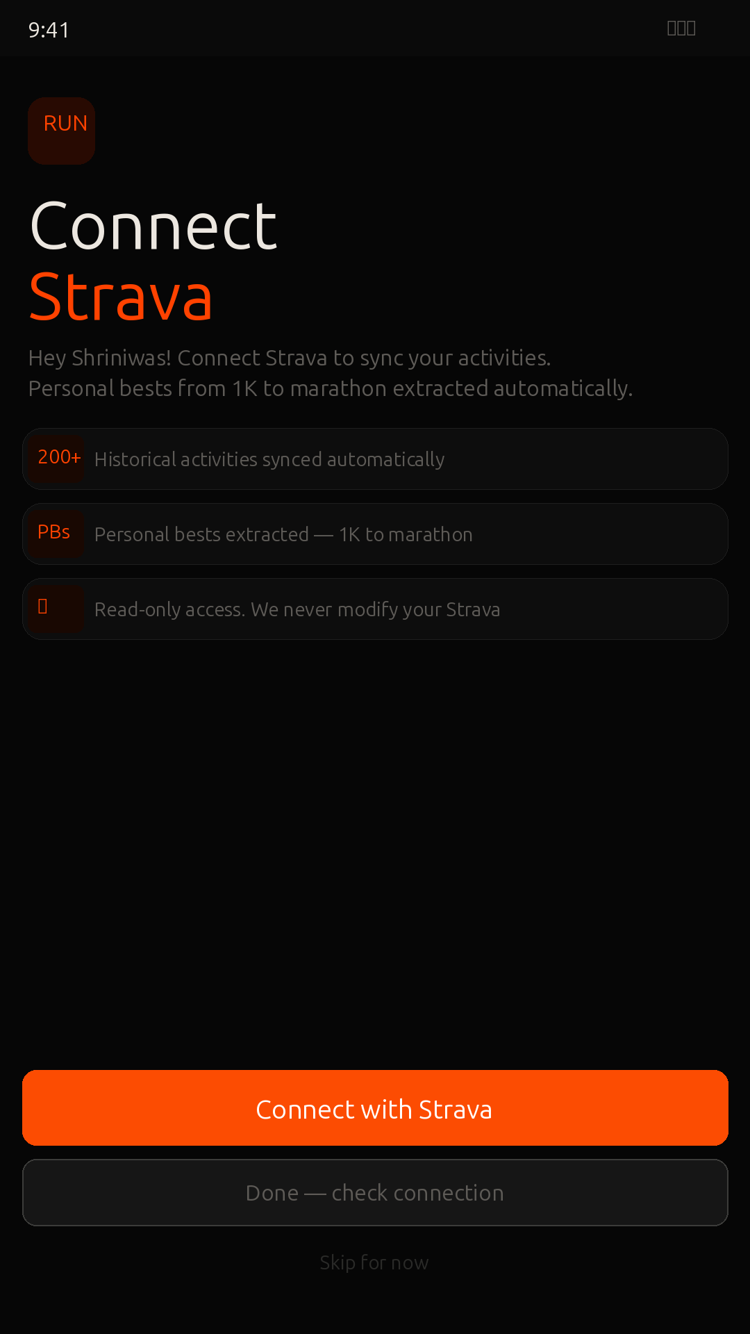 Connect Strava